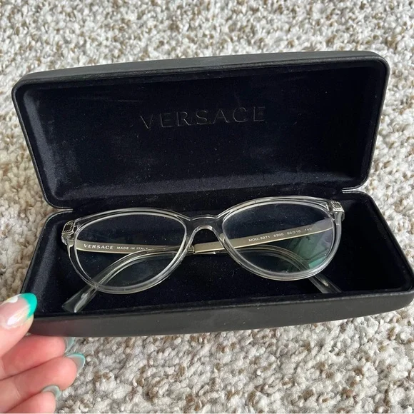 EUC Women's Versace Clear Eyeglasses Frames MOD. 3271 5305 52/16 140 with Case - Picture 3 of 8
